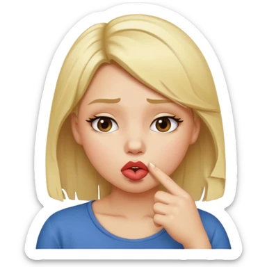 fille doigt dans la bouche chipie sticker