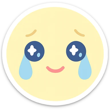 yellow face with tears, crying sticker