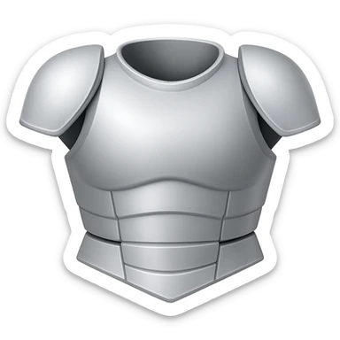 Remove the helmet and show only the silver platebody torso armor. The armor should be very light silver with no gold. The style should resemble emoji style with a transparent background. sticker