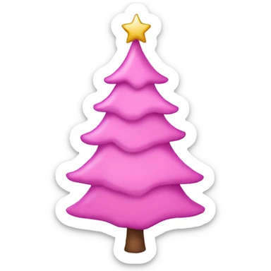 Pink Christmas tree sticker