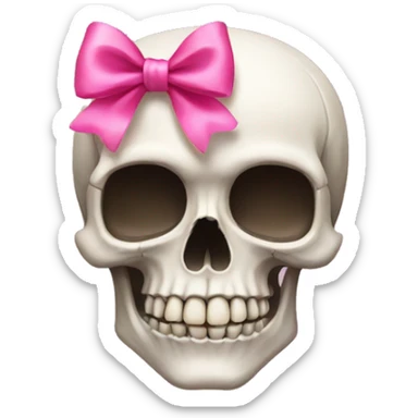 Skull with a pink bow sticker