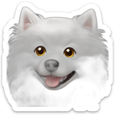 White Spitz says hello sticker