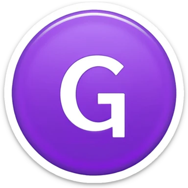 Purple circle 🟣 with letters iG in it - lowercase i and Capital G sticker