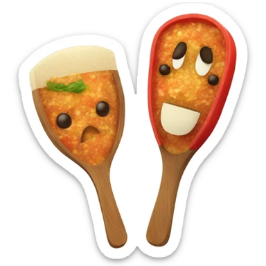 cuchara con salsa  sticker