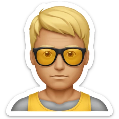 Male core muscles yellow default skin and hair sticker