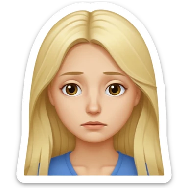 tired blond woman with long hair sticker