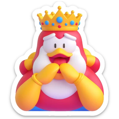 King Dedede drooling with a silly face sticker
