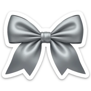 grey satin bow sticker