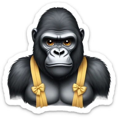 gorilla with a bow sticker