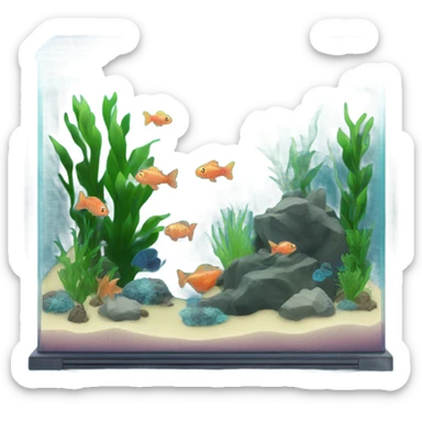 a clean fish tank aesthetic  sticker