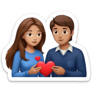 Woman with long hair and man calculating their compatibility by the stars above them a meter with a heart  sticker