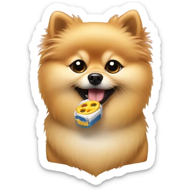 Pomeranian with binky sticker