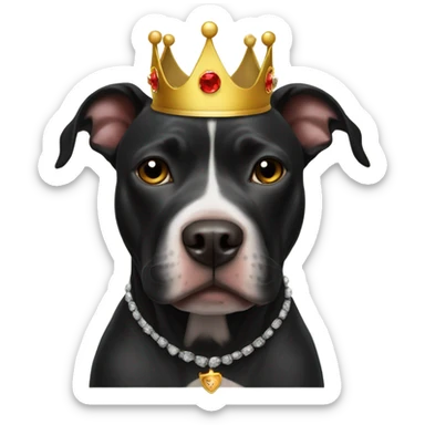 Black pitbull with crown  sticker