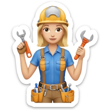 Émoji femme blonde bricoleuse de salle de bain sticker
