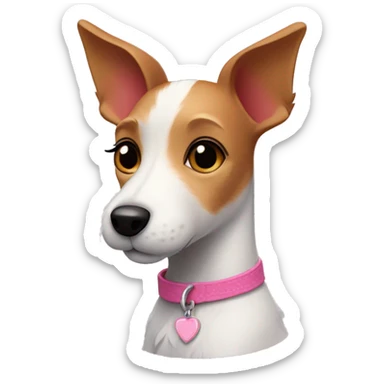  AI-generated sticker of a mini fox terrier with a pink collar, inspired by the style of “Lady and the Tramp.” sticker