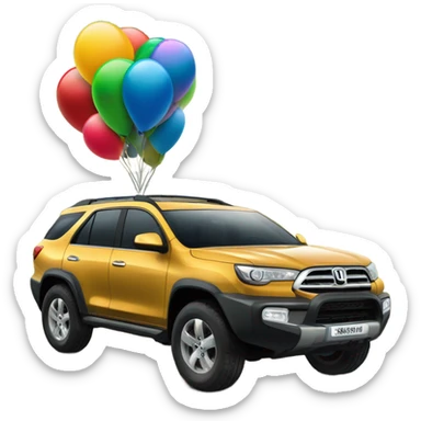 A SUV aventureira explora montanhas e florestas com um globo terrestre ao fundo e um carro em movimento na frente. sticker