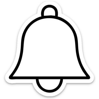 a bell icon with black outline and no fill sticker