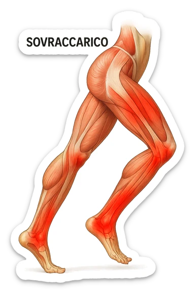 PRENDI SPUNTO DALLA FOTO E FAMMI A LIVELLO ANATOMICO LA GAMBA IN SOVRACCARICO sticker