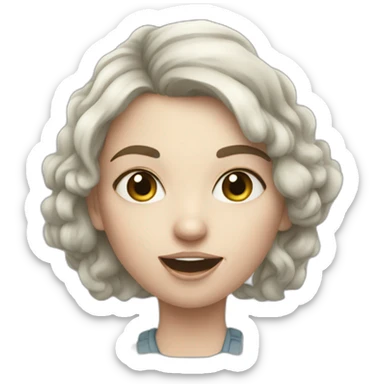 a white-skinned girl with a vape in her hands sticker