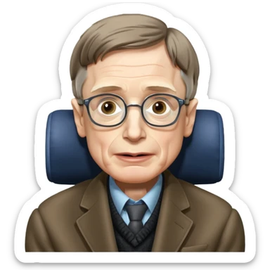 Stephen Hawking character front view sticker