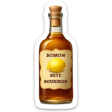 Bourbon bottle with ginger, Lemon and Honey sticker