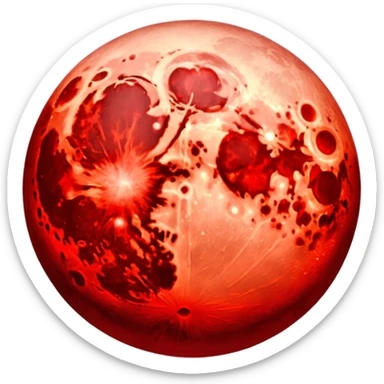 Red moon from lunar eclipse sticker