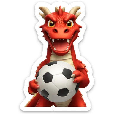 red dragon with white football ball sticker
