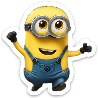 Minion festejando sticker