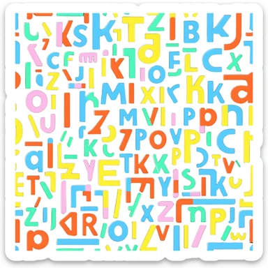 Colorful Russian alphabet letters sticker