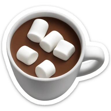 christmas hot chocolate cup with marshmallows  sticker