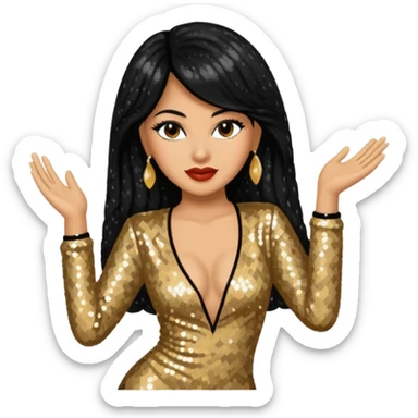 Selena Quintanilla with long hair sticker