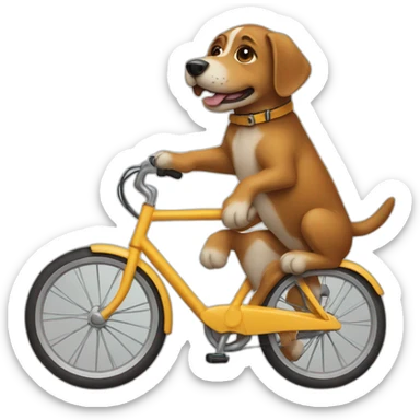 dog on a bike sticker