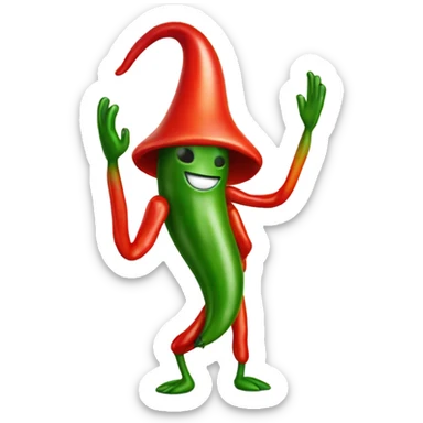 hot chili pepper with legs  sticker