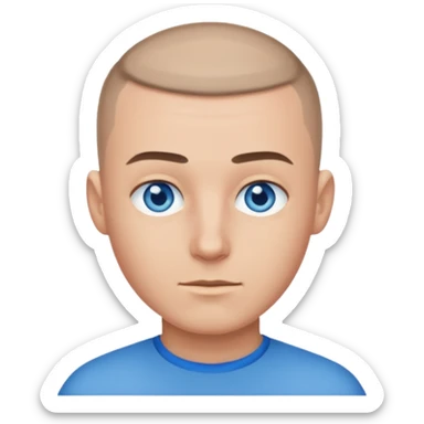 man with buzzcut sticker