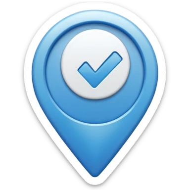 Verificación azul con un chulito blanco sticker