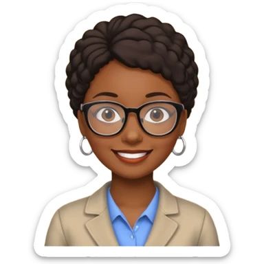 Black female teacher sticker