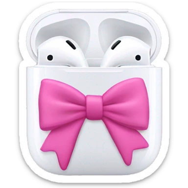 Airpod maxes with pink bows sticker