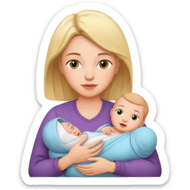 mother with newborn baby sticker