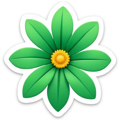 generate realistic detailed flower in 3d style green color sticker