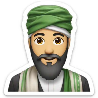 Muslim with a keffieh and a long beard sticker