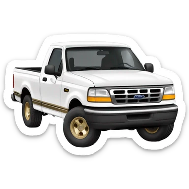 1995 short bed f150 white and gold sticker