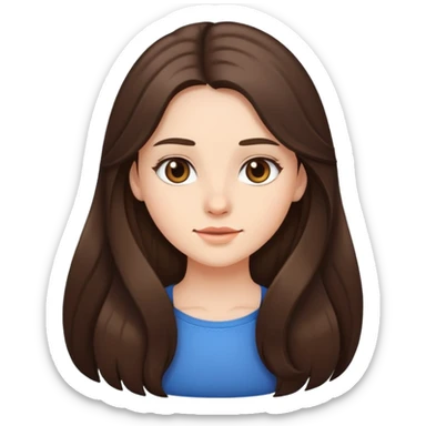 brunette girl whit long hair sticker