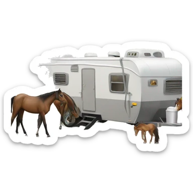 Trailer park with horses sticker