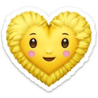 yellow heart with velvet texture sticker