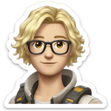 apex legends men blond brille wenig haare sticker