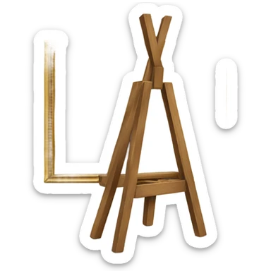 easel with a painting
 sticker