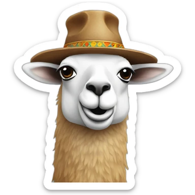 lama-funny-hat sticker