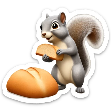 squirrel buying bread sticker