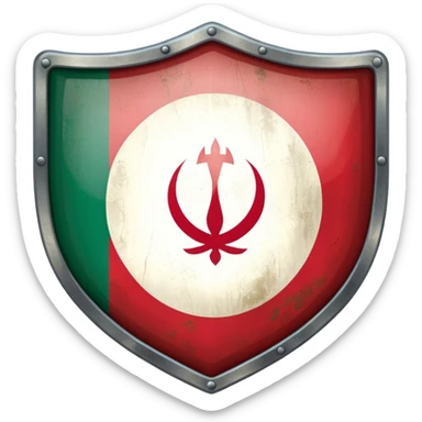 rectangular shield with the flag of Iran sticker