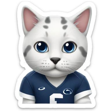 Cat wearing a penn state shirt  sticker